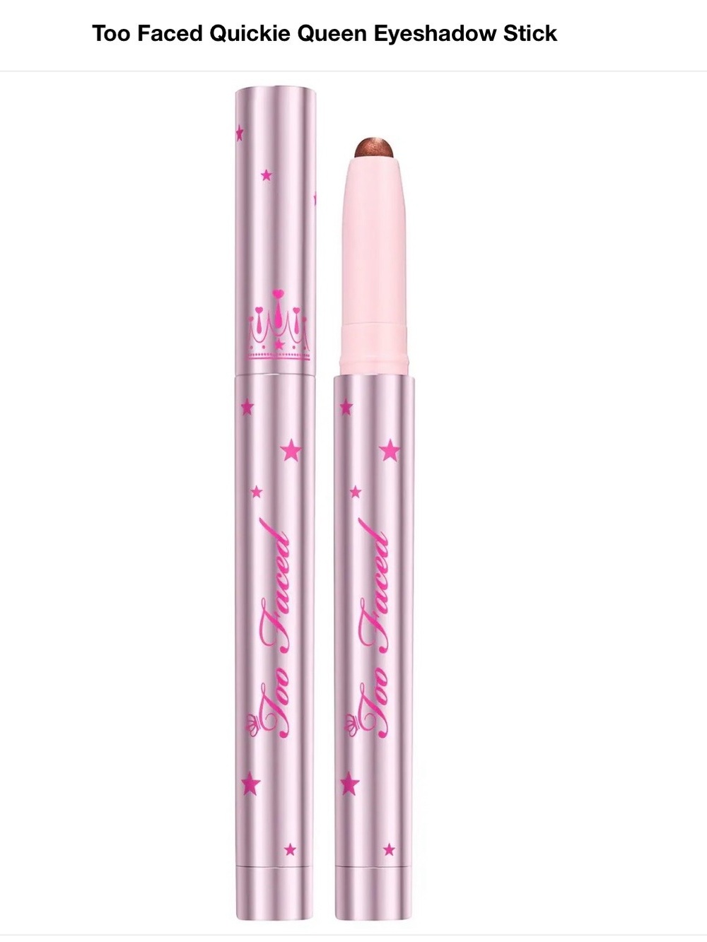 Too Faced QUICKIE QUEEN cream eyeshadow stick - chocolate sprinkles -NEW w/o box